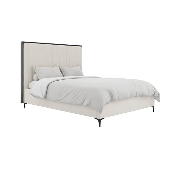 berkeley cream double bed dressed