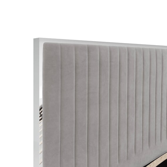 berkeley mink grey double bed close up