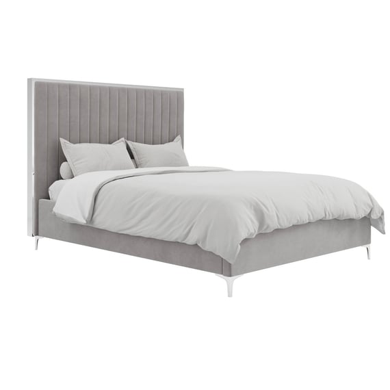 berkeley mink grey double bed dressed