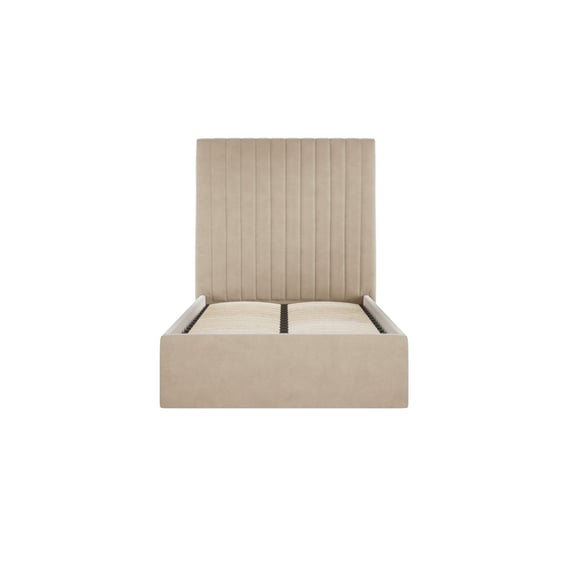 berlin beige ottoman single bed tall front