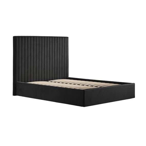 berlin black ottoman bed tall headboard angle