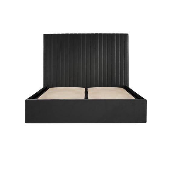 berlin black ottoman bed tall headboard front