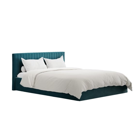 berlin teal bed angle dressed