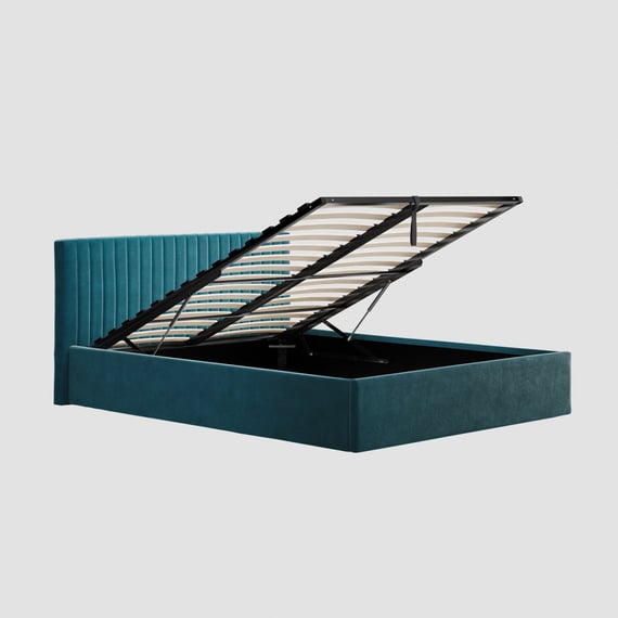 berlin teal bed storage open