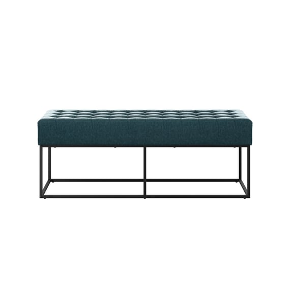 boden yale blue upholstered bench front