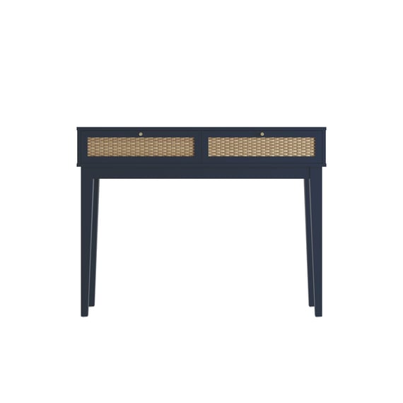 bordeaux blue rattan dressing table desk front