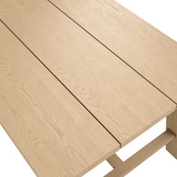 bourton latte oak dining table close up