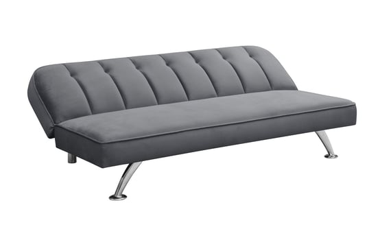 brighton grey fabric sofa bed three quarter view
