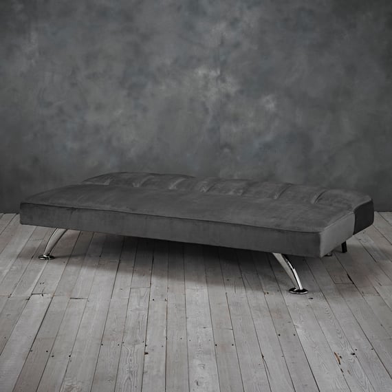 brighton grey sofa bed folded out room shot