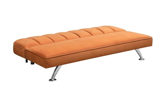 brighton orange sofa bed folded flat guest bed