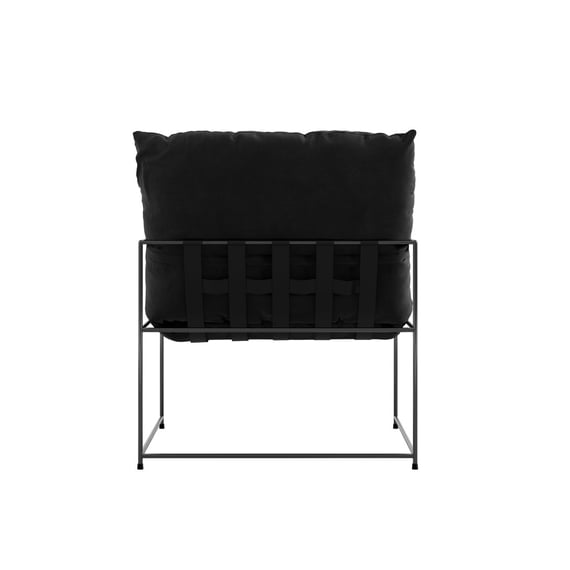 brook black velvet accent chair back