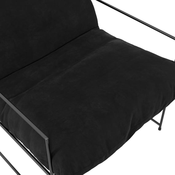 brook black velvet accent chair close up