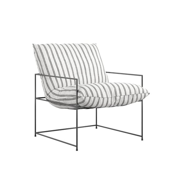 brook chalk stripe accent chair angle