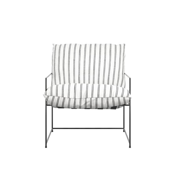 brook chalk stripe accent chair front