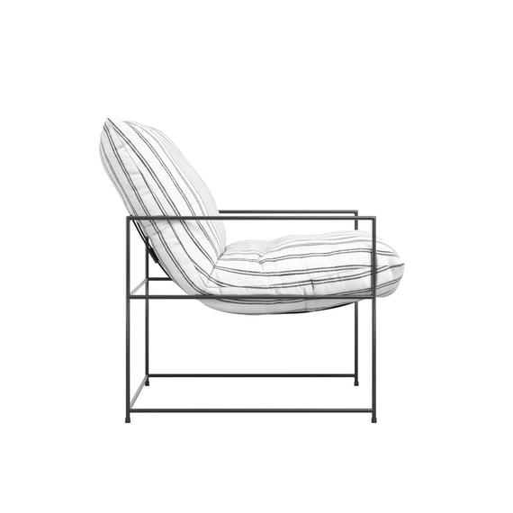 brook chalk stripe accent chair side