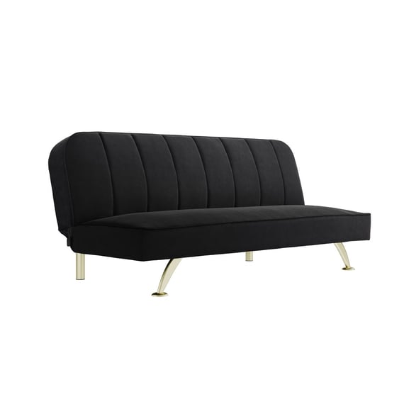 burlington black velvet sofa bed angle