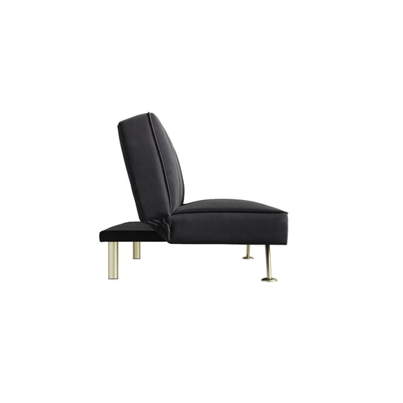 burlington black velvet sofa bed side