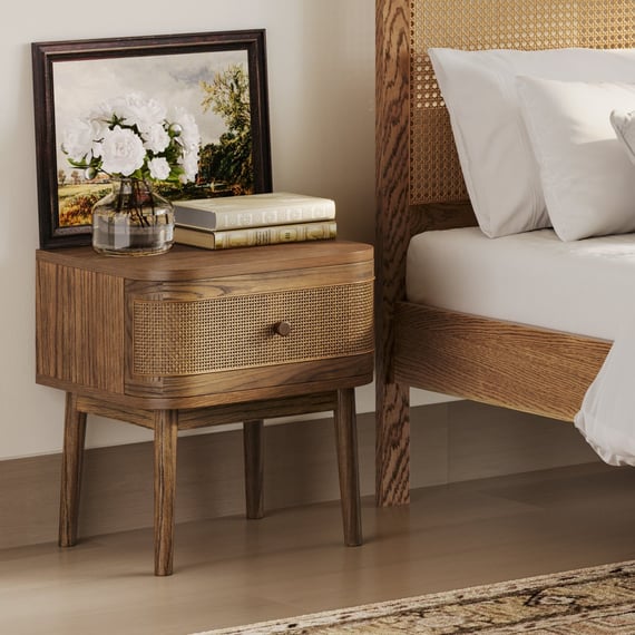 callie smoked bedside cabinet front