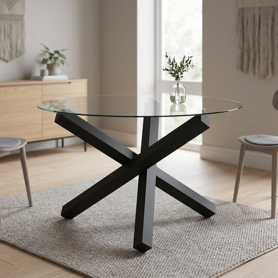 Capri Clear Black Dining Table