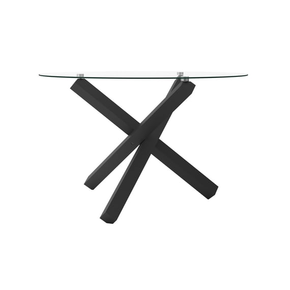 capri clear black glass dining table side