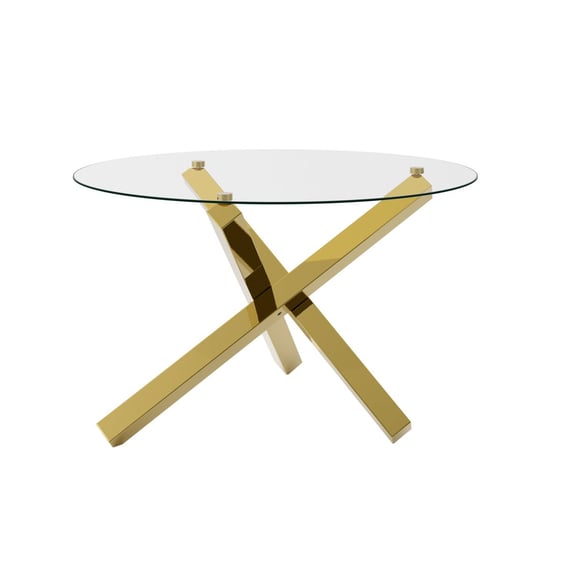 capri gold glass top dining table angle