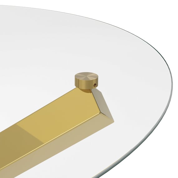 capri gold glass top dining table close up