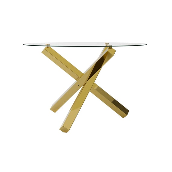 capri gold glass top dining table side
