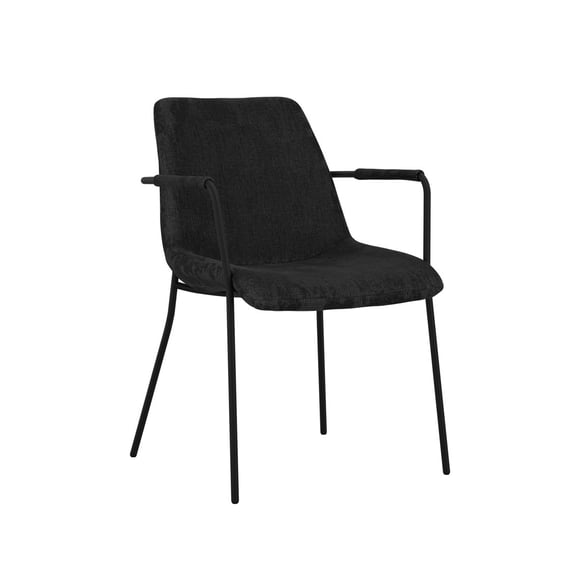 carlo black dining chair with arms angle