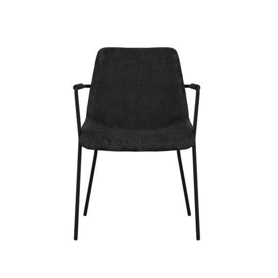 carlo black dining chair with arms front