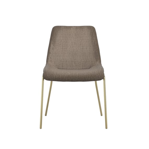 carlo taupe gold dining chair front