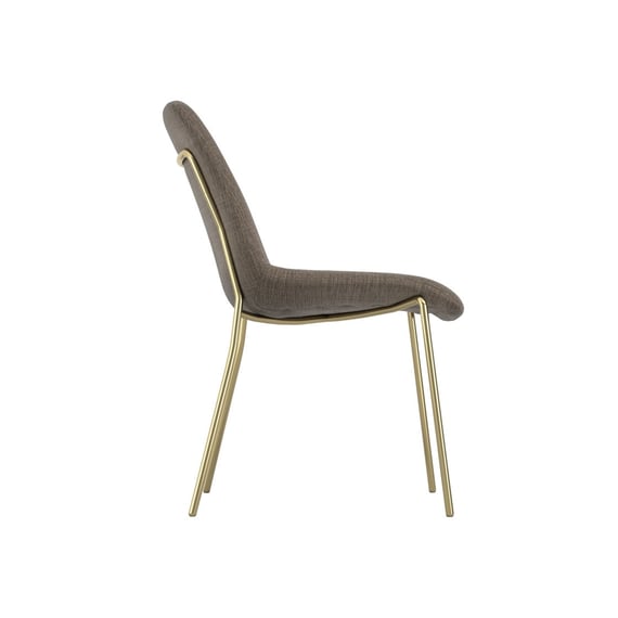 carlo taupe gold dining chair side
