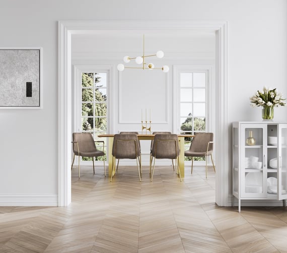carlo taupe gold dining chairs room shot