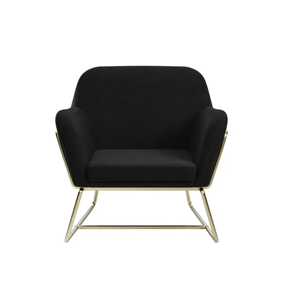 charles black velvet armchair gold frame front