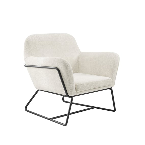 charles ivory boucle armchair black frame angle alt