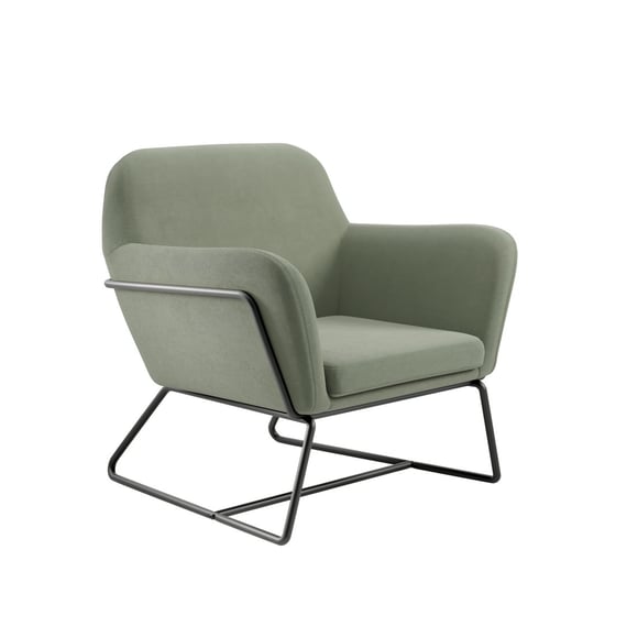 charles racing green velvet armchair angle token