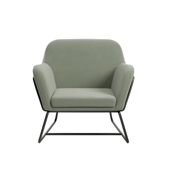 charles racing green velvet armchair front token
