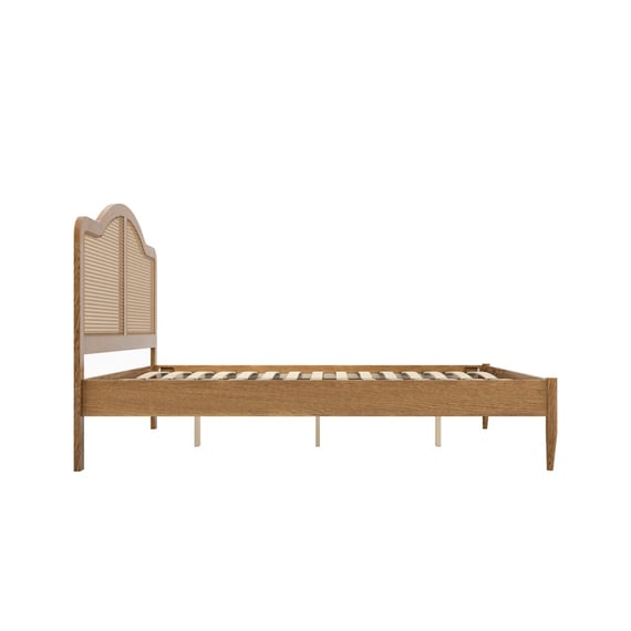 claude smoked oak rattan double bed side