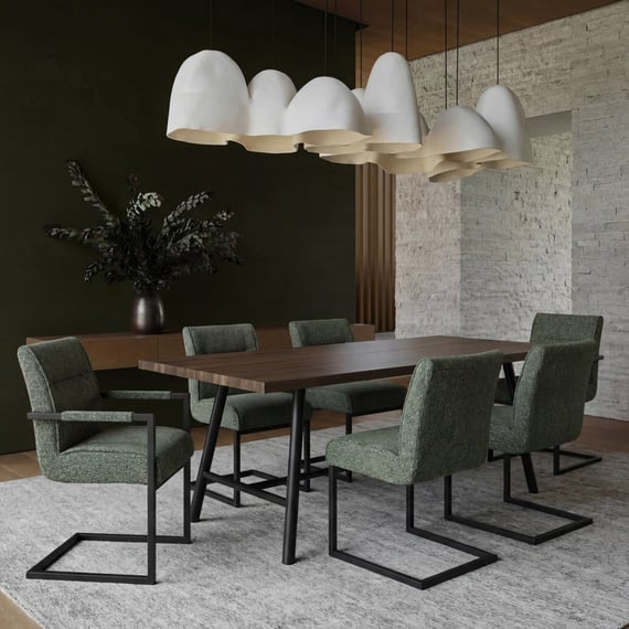 Cleaver Desert Sage Black Dining Chair