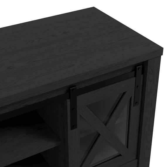 clover black glass media unit close up