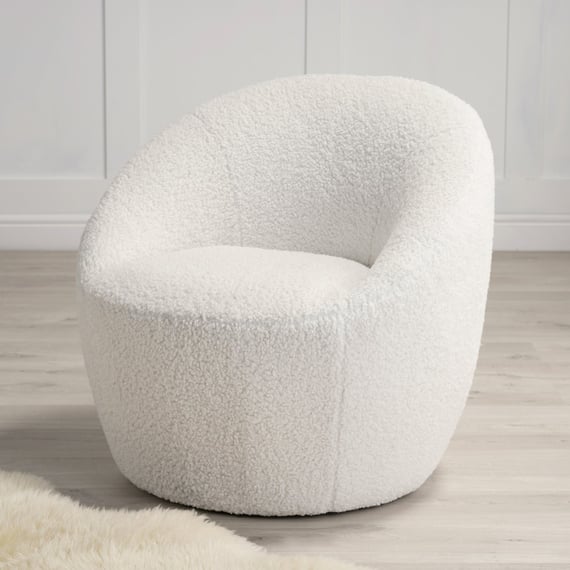 cocoon white boucle tub chair lifestyle