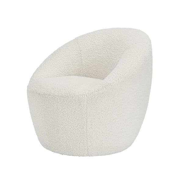 cocoon white boucle tub chair side