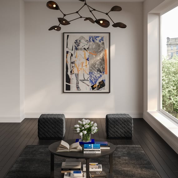 Colline Large Black Pouffe