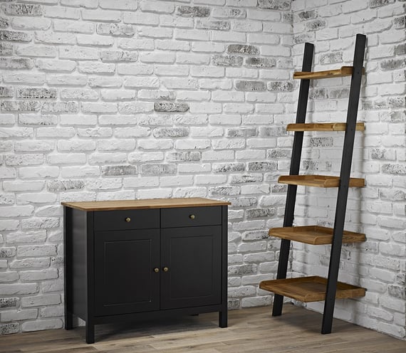 copenhagen black sideboard ladder bookcase styled