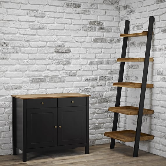 copenhagen black sideboard oak ladder shelf room