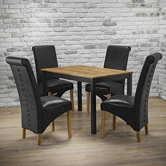 copenhagen oak black dining table treviso chairs room