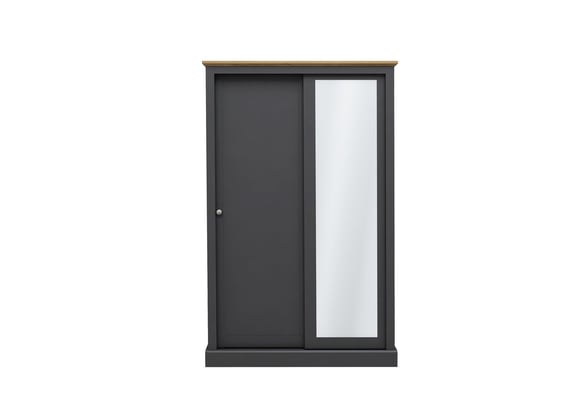 devon charcoal 2 door sliding wardrobe front