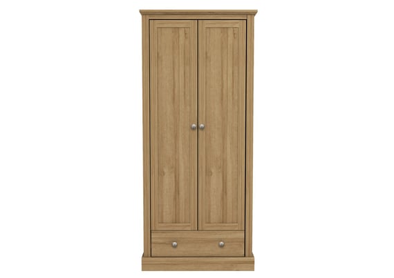 devon oak 2 door wardrobe front