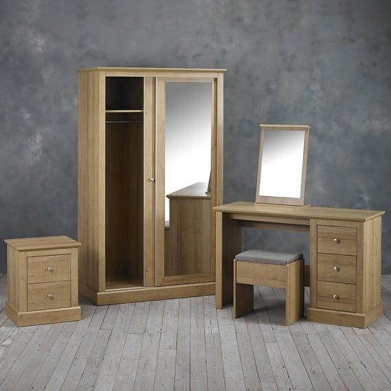 devon oak bedroom set wardrobe open dressing table