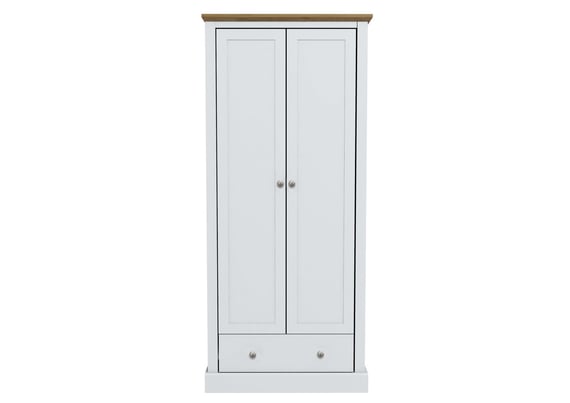devon white 2 door wardrobe front