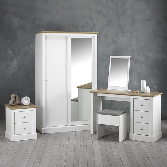 devon white bedroom furniture wardrobe dressing table